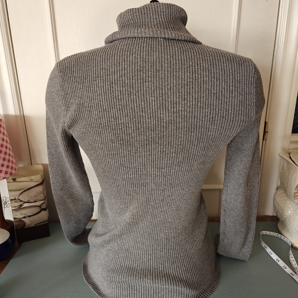 LRL Gray Stretchy rib turtleneck - Sz Sm, Office, Casual, Preppy, quality Sz Sm - Picture 5 of 10